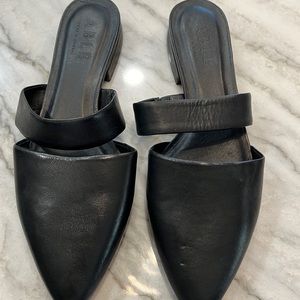 Black open back mule